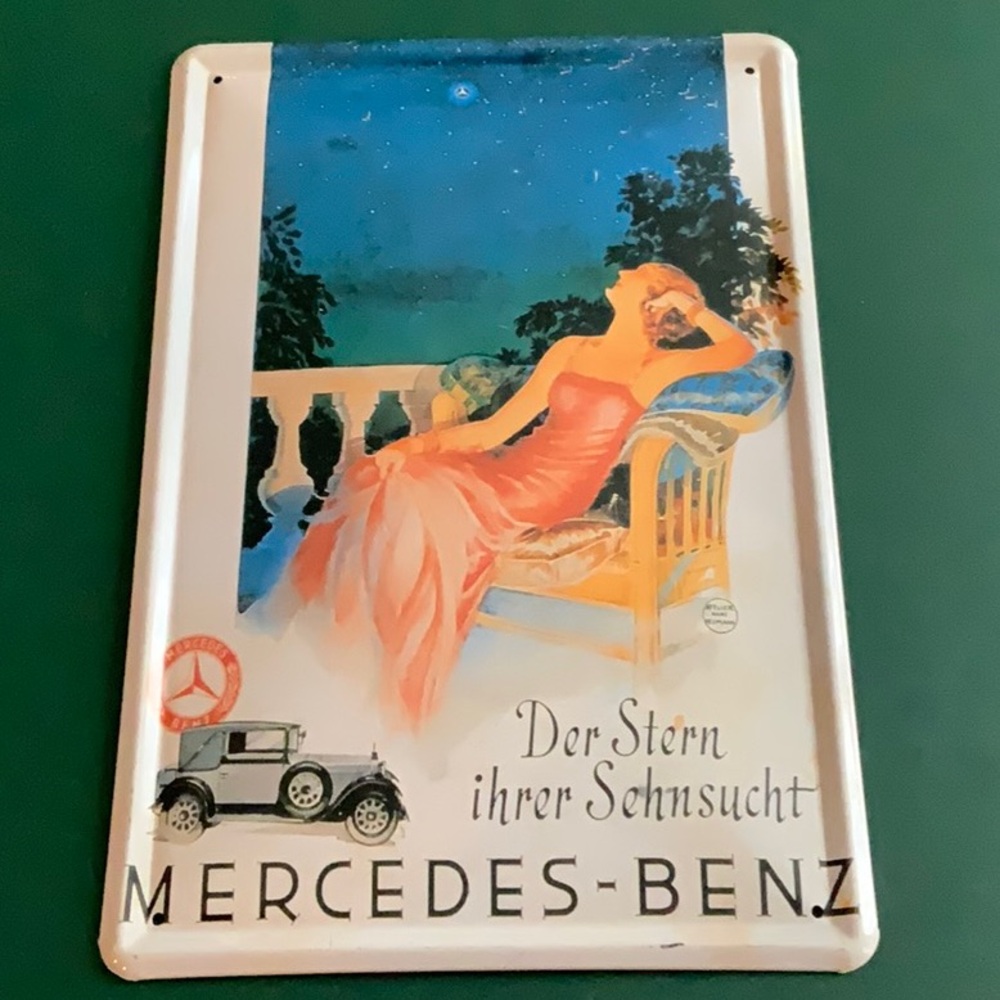 Dreaming Lady Mercedes Benz The Star Of Your Desire Car HTF Metal Sign